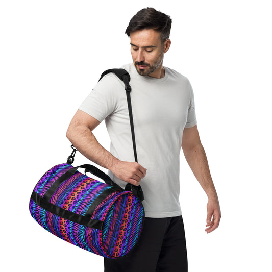 Niccie's Vibrant Animal Print Gym Bag - Colorful All-Over Pattern