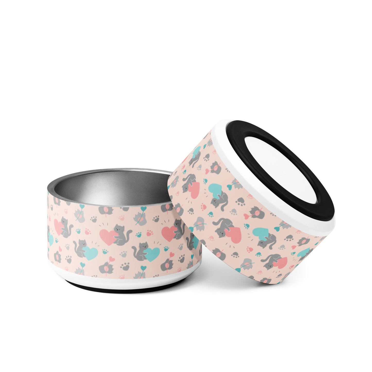 Niccie's Premium Ceramic Cat Pattern Pet Bowl - Elevated Design for Feline Comfort